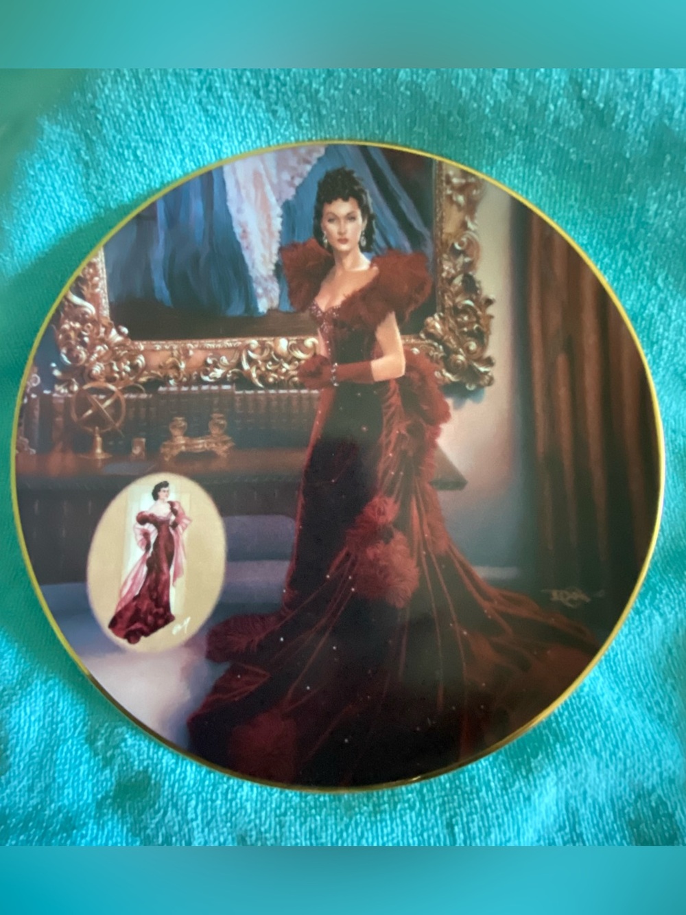 Red Dress Premiere issue Dressing Gone With The Wind series Bradford plate